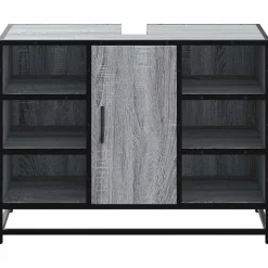 Vidaxl Armoire lavabo de salle de bain sonoma gris bois d'ingénierie