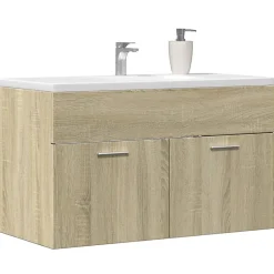 Vidaxl Armoire lavabo de salle de bain chêne sonoma bois d'ingénierie* Meuble Wc