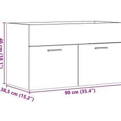 Vidaxl Armoire lavabo de salle de bain chêne sonoma bois d'ingénierie* Meuble Wc