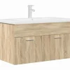 Vidaxl Armoire lavabo de salle de bain et vasque et robinet intégrés* Meuble Wc