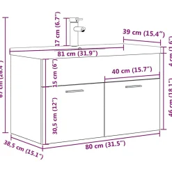 Vidaxl Armoire lavabo de salle de bain et vasque et robinet intégrés* Meuble Wc