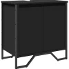 Vidaxl Armoire lavabo de salle de bain noir 60x35x60 cm