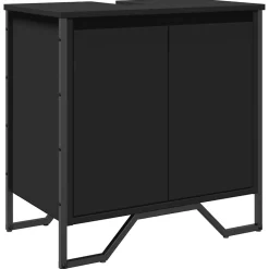 Vidaxl Armoire lavabo de salle de bain noir 60x35x60 cm