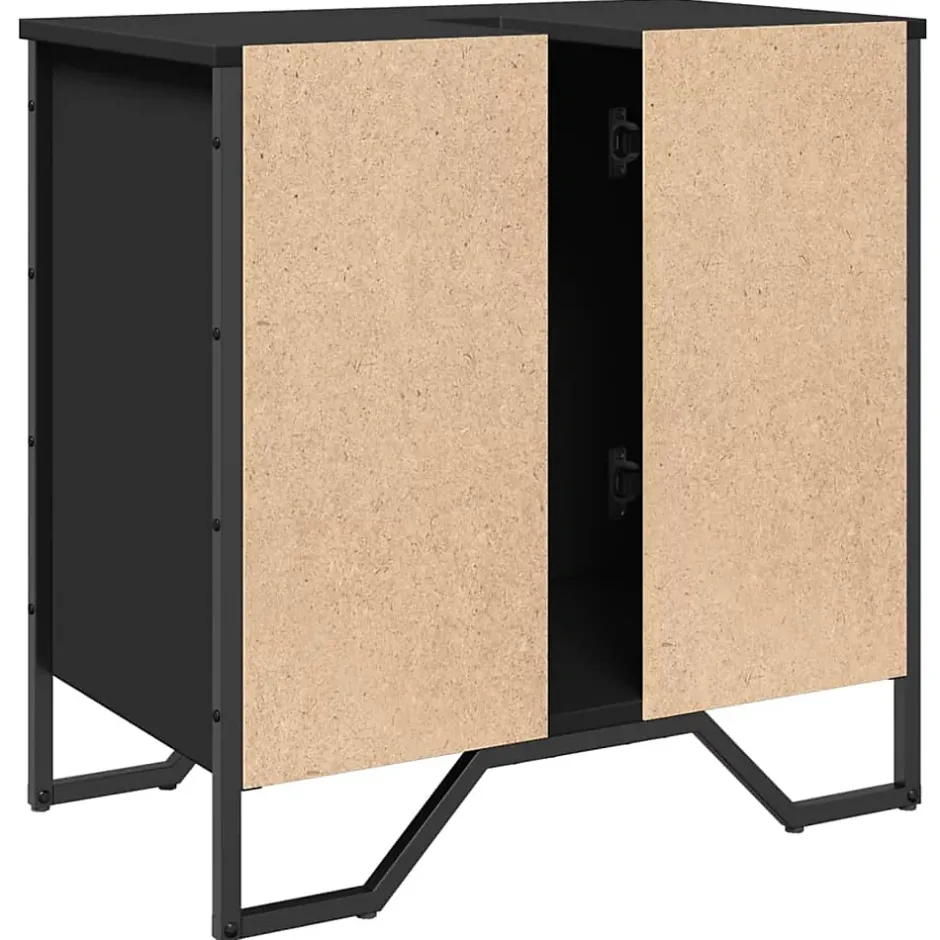 Vidaxl Armoire lavabo de salle de bain noir 60x35x60 cm