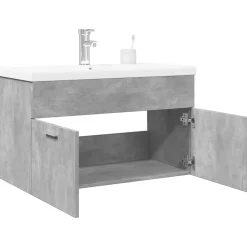 Vidaxl Armoire lavabo de salle de bain avec bassin intégré gris béton