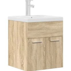 Vidaxl Armoire lavabo de salle de bain et vasque et robinet intégrés* Meuble Wc