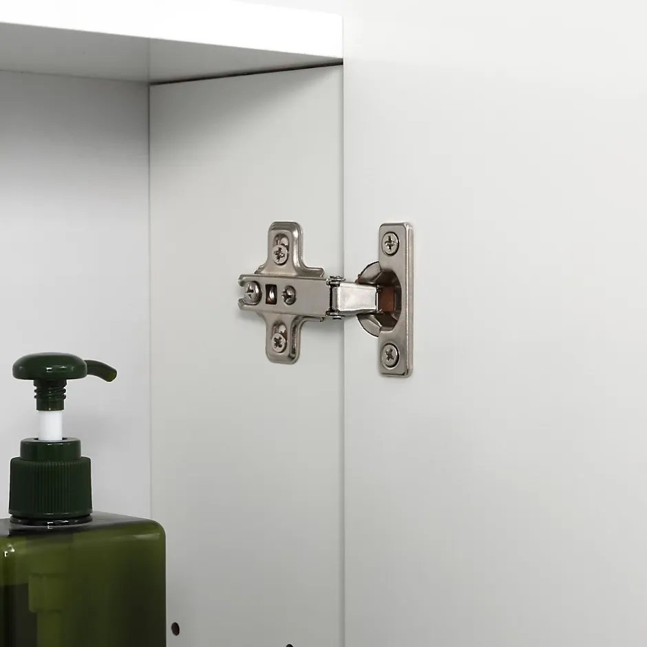 kleankin Armoire miroir de salle de bain armoire murale 3 portes 2 étagères dim. 70L x 15l x 60H cm MDF blanc