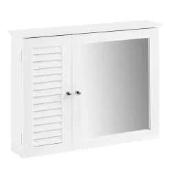 Sobuy Armoire Miroir Meuble Haut de Salle de Bain Armoire Suspendue, BZR55-W,