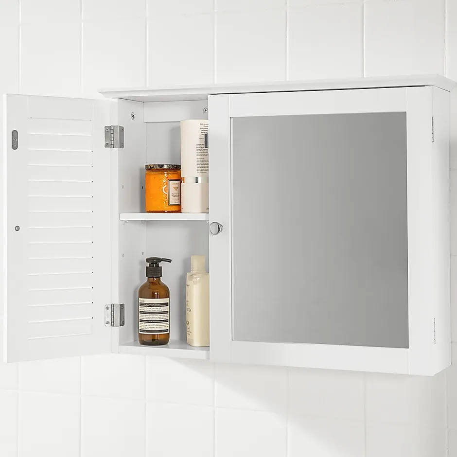 Sobuy Armoire Miroir Meuble Haut de Salle de Bain Armoire Suspendue, BZR55-W,