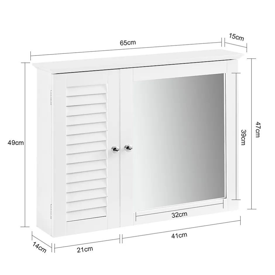 Sobuy Armoire Miroir Meuble Haut de Salle de Bain Armoire Suspendue, BZR55-W,
