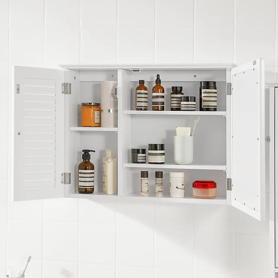 Sobuy Armoire Miroir Meuble Haut de Salle de Bain Armoire Suspendue, BZR55-W,