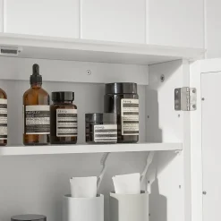 Sobuy Armoire Miroir Meuble Haut de Salle de Bain Armoire Suspendue, BZR55-W,