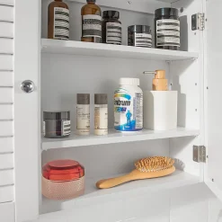 Sobuy Armoire Miroir Meuble Haut de Salle de Bain Armoire Suspendue, BZR55-W,