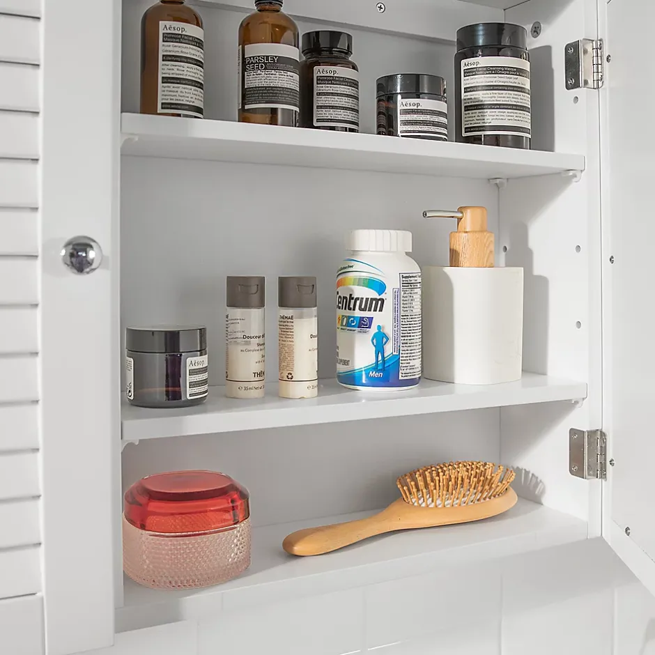 Sobuy Armoire Miroir Meuble Haut de Salle de Bain Armoire Suspendue, BZR55-W,
