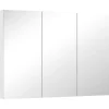 Homcom Armoire miroir murale salle de bain design 3 portes 4 étagères 91 x 11 x 65 cm blanc