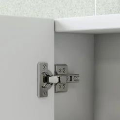 Homcom Armoire miroir murale salle de bain design 3 portes 4 étagères 91 x 11 x 65 cm blanc