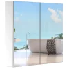 Homcom Armoire miroir rangement toilette salle de bain meuble mural dim. 60L x 12l x 55H cm acier inox.
