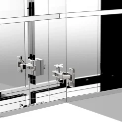 Homcom Armoire miroir rangement toilette salle de bain meuble mural dim. 60L x 12l x 55H cm acier inox.