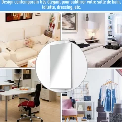 Homcom Armoire miroir salle de bain armoire de toilette murale meuble d'angle 2 étagères dim. 30L x 18,4l x 60H cm acier inox.* Armoire De Toilette