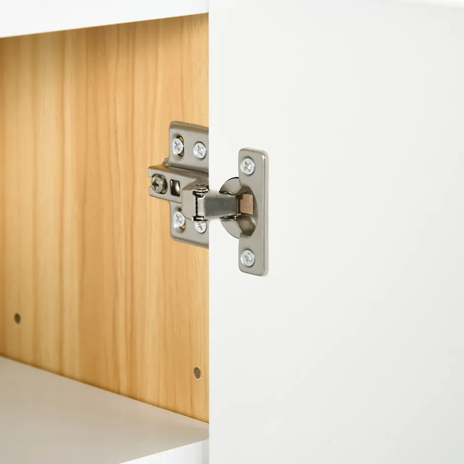 kleankin Armoire miroir salle de bain 3 portes 4 étagères aspect bois clair blanc* Armoire De Toilette