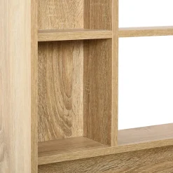 Homcom Armoire murale de rangement salle de bain avec porte miroir couleur bois de chêne dim. 60L x 15l x H76 cm