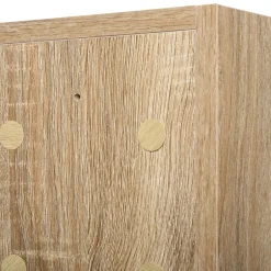 Homcom Armoire murale de rangement salle de bain avec porte miroir couleur bois de chêne dim. 60L x 15l x H76 cm