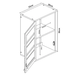 [En.Casa] Armoire murale de salle de bain Epind bambou 50 x 33 x 20 cm naturel