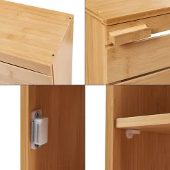 [En.Casa] Armoire murale de salle de bain Epind bambou 50 x 33 x 20 cm naturel