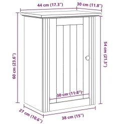 Vidaxl Armoire murale de salle de bain BODO gris 44x30x60 cm* Meuble Wc