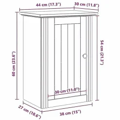 Vidaxl Armoire murale de salle de bain BODO gris 44x30x60 cm* Meuble Wc