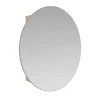 Vente-unique Armoire murale de salle de bain ovale avec miroir - Couleur chêne - RURI