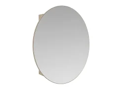 Vente-unique Armoire murale de salle de bain ovale avec miroir - Couleur chêne - RURI
