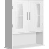 kleankin Armoire murale de salle de bain 2 portes - étagère, niche - dim. 60 x 20 x 70 cm - blanc