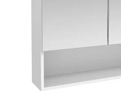 Vente-unique Armoire murale de salle de bain avec miroir et niche - Blanc - ZUMPA