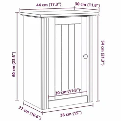 Vidaxl Armoire murale de salle de bain BODO blanc 44x30x60 cm* Meuble Wc