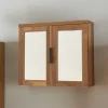 [En.Casa] Armoire murale de salle de bain Namsskogan avec miroir 50 x 60 x 15 cm effet noyer noir en.casa* Meuble De Salle De Bains Faible Profondeur|Armoire De Salle De Bains