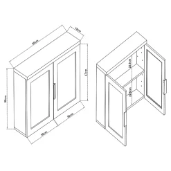 [En.Casa] Armoire murale de salle de bain Namsskogan avec miroir 50 x 60 x 15 cm effet noyer noir en.casa* Meuble De Salle De Bains Faible Profondeur|Armoire De Salle De Bains