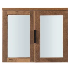 [En.Casa] Armoire murale de salle de bain Namsskogan avec miroir 50 x 60 x 15 cm effet noyer noir en.casa* Meuble De Salle De Bains Faible Profondeur|Armoire De Salle De Bains