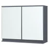 [En.Casa] Armoire murale de salle de bains avec miroir Overath 60 x 20 x 50 cm gris en.casa* Armoire De Toilette