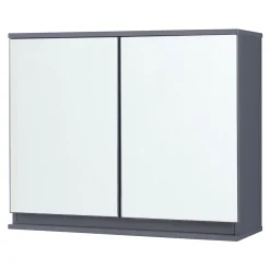 [En.Casa] Armoire murale de salle de bains avec miroir Overath 60 x 20 x 50 cm gris en.casa* Armoire De Toilette