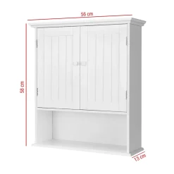 Mobili Rebecca Armoire Murale de Salle de Bains MDF Blanc 2 Portes et 1 étagère Rebecca Mobili* Armoire De Salle De Bains|Meuble De Salle De Bains Faible Profondeur