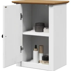 Vidaxl Armoire murale de salle de bain BODO blanc et marron 44x30x60cm* Meuble Wc