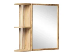 Vente-unique Armoire murale de salle de bain en teck avec miroir et niches - Coloris naturel - CIMAHI* Armoire De Toilette