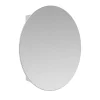 Vente-unique Armoire murale de salle de bain ovale avec miroir - Blanc - RURI
