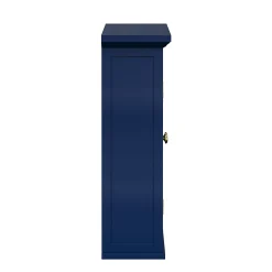 Teamson Home Armoire murale de salle de bain en effet bois bleu avec 2 portes