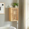 [En.Casa] Armoire murale de salle de bain Järfälla bambou 55 x 37 x 16 cm naturel en.casa* Armoire De Salle De Bains|Meuble De Salle De Bains Faible Profondeur
