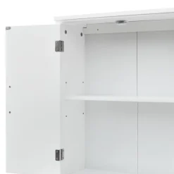Teamson Home Armoire murale en effet bois blanc avec 2 portes et étagères* Armoire De Salle De Bains
