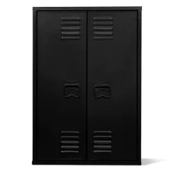IDMarket Armoire murale ESTER 2 portes métal noir design industriel