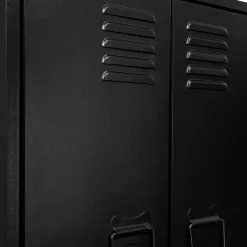 IDMarket Armoire murale ESTER 2 portes métal noir design industriel