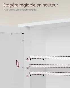 Nature Pro Armoire Murale, Meuble Salle de Bain, Placard de Rangement, Armoire Suspendue, 2 Portes-miroir et Compartiment Ouvert* Armoire De Toilette